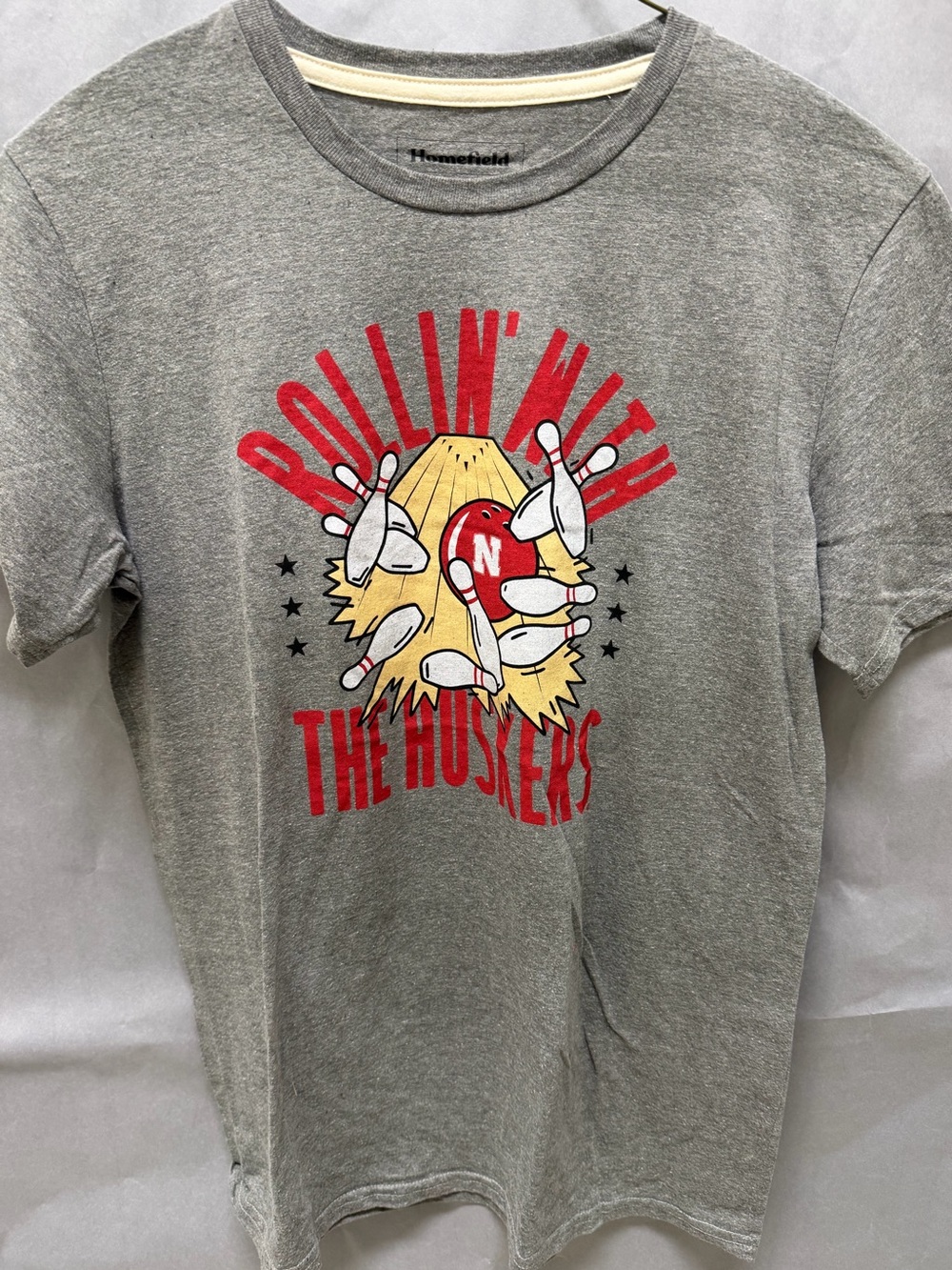 The Huskers Grey Graphic Tee - Rollin' With The Huskers bowling team